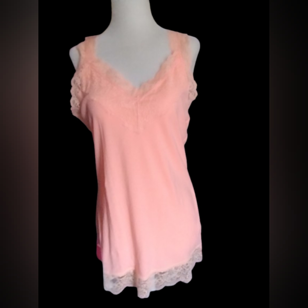 NWOT Missimo Light Orange Lace Trim Tank Top XXL